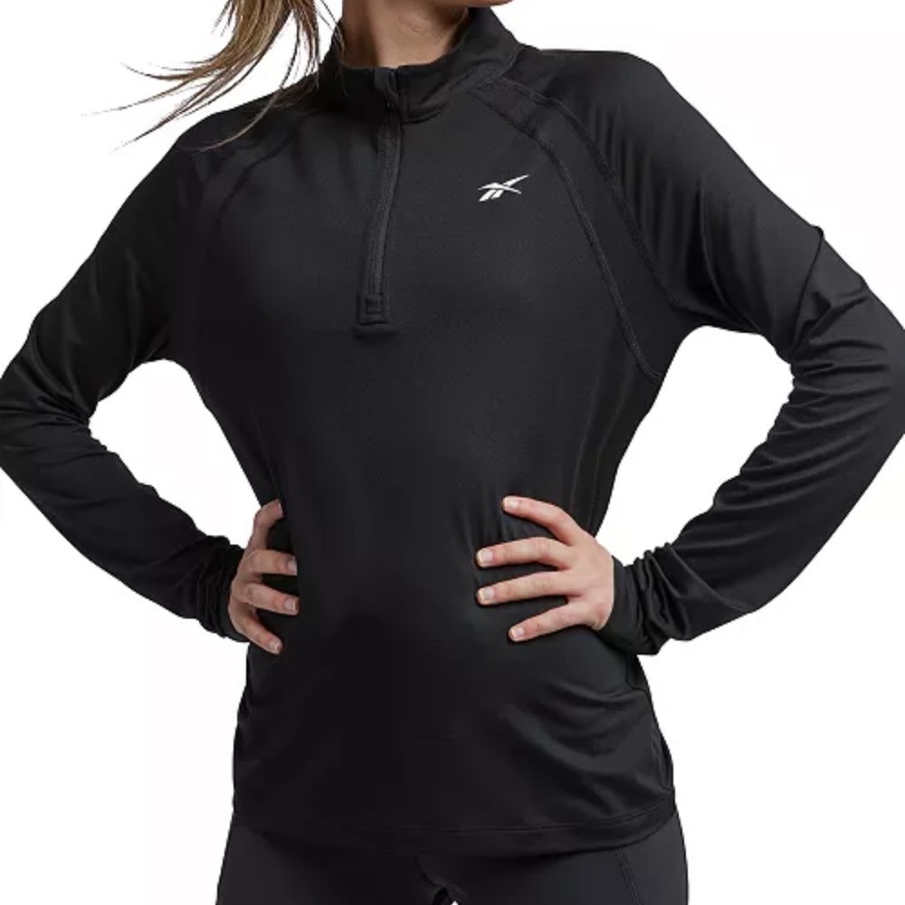 Reebok Sweatshirt Women's Identity Performance Running 1/4 Zip Black 2XL